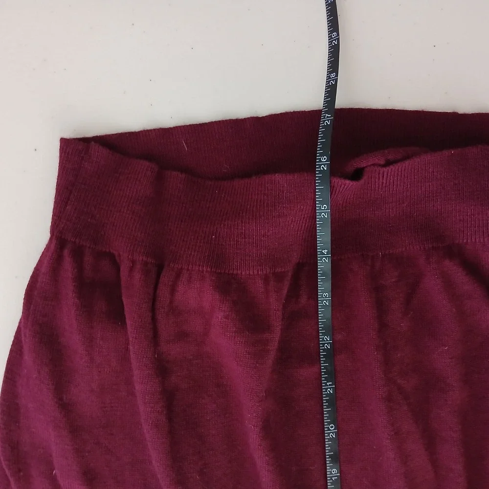 Banana Republic Sweater Mens Large Burgundy Extra Fine Merino Wool V-Neck Preppy